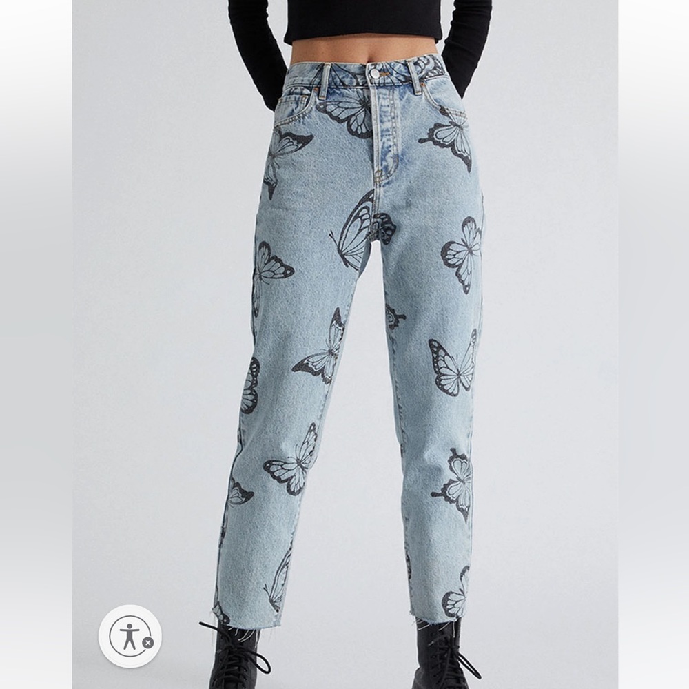 NWOT PacSun Eco Butterfly High Waisted Straight Leg Jeans